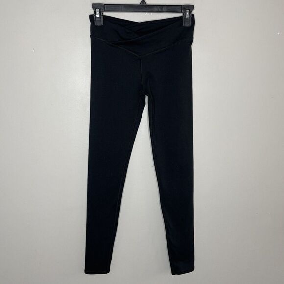 Fabletics Leggings Womens XS Black Curved Waist Mid-Rise Athletic Full Length - Picture 1 of 7